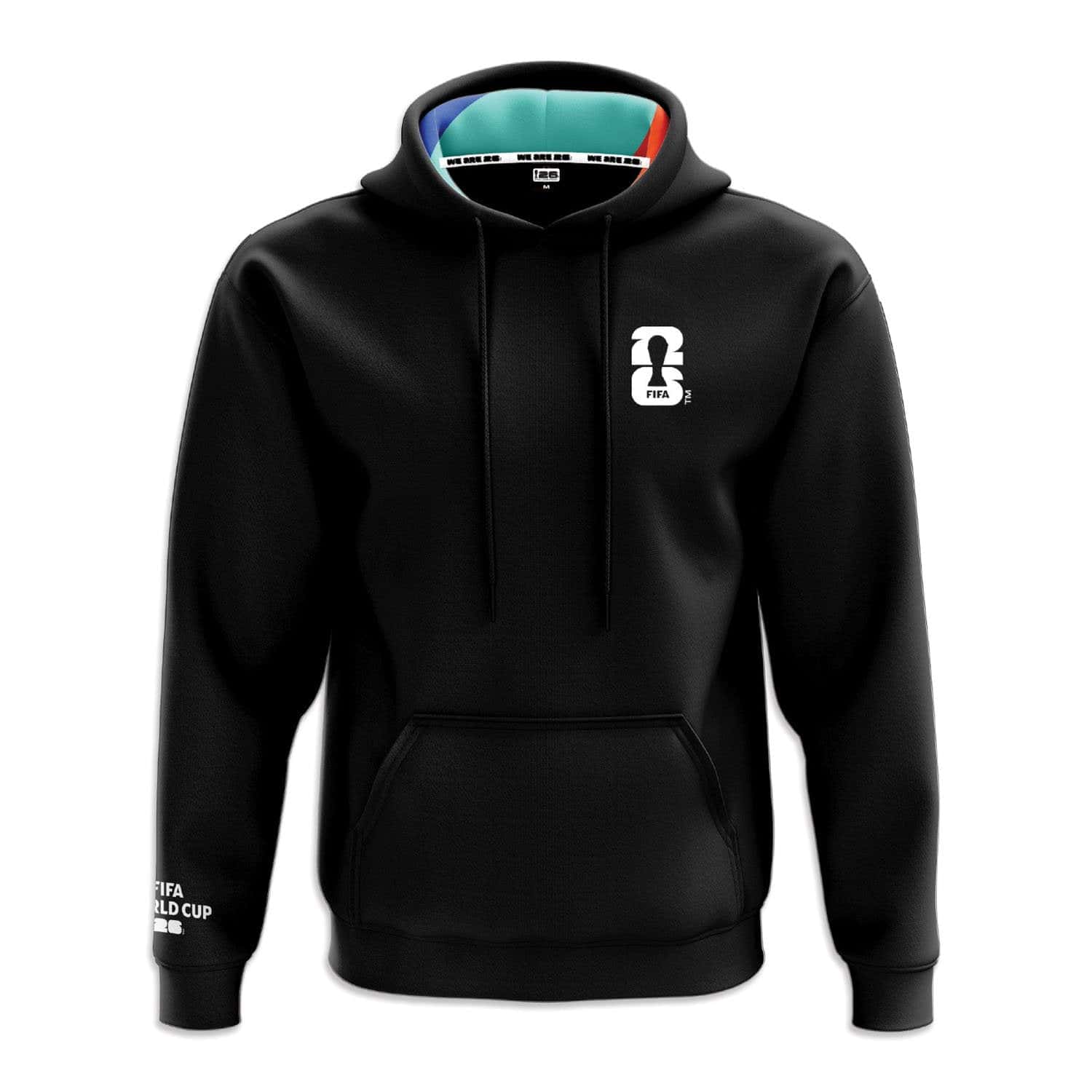 World Cup Pattern Black Hoodie