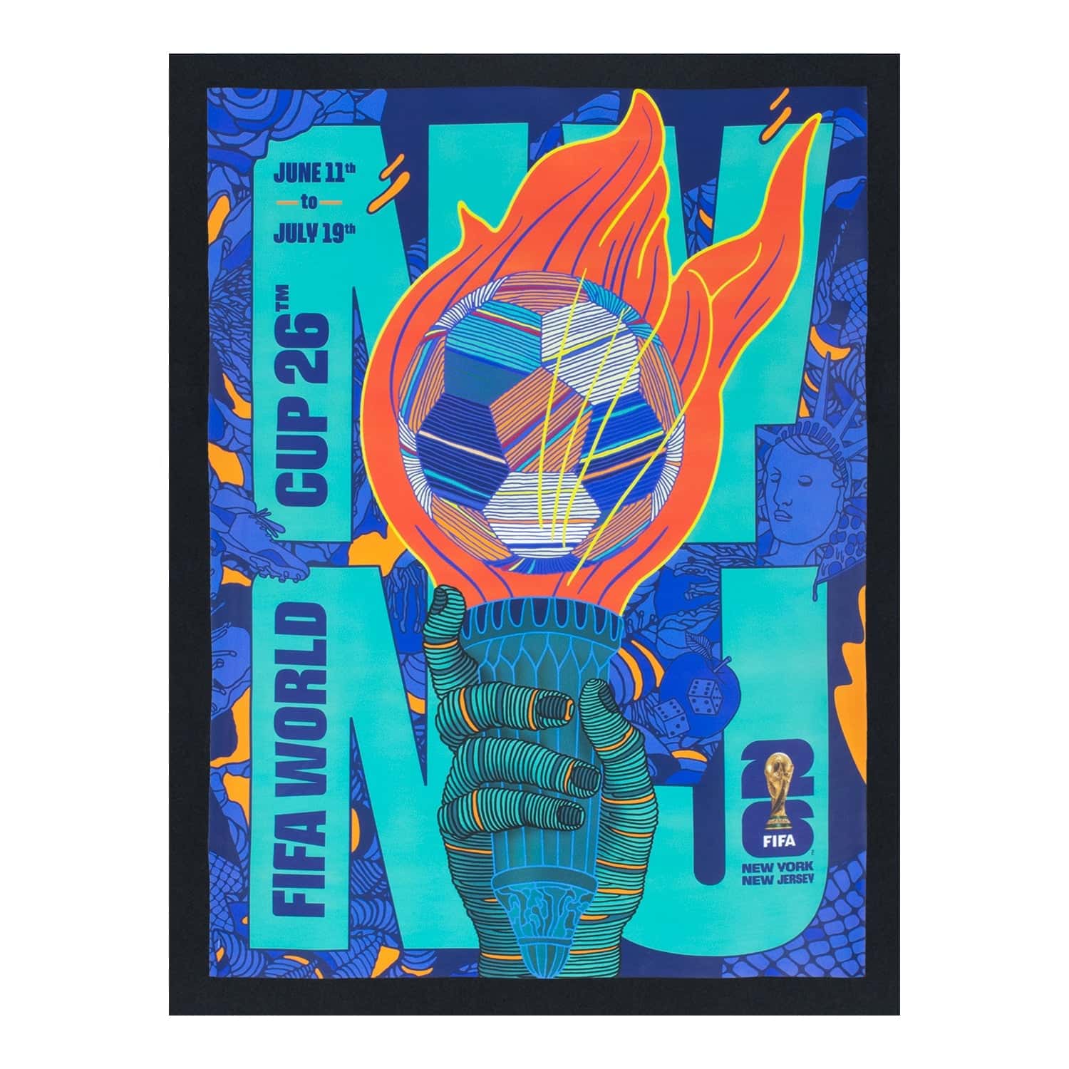 World Cup Nynj Poster Black Tshirt