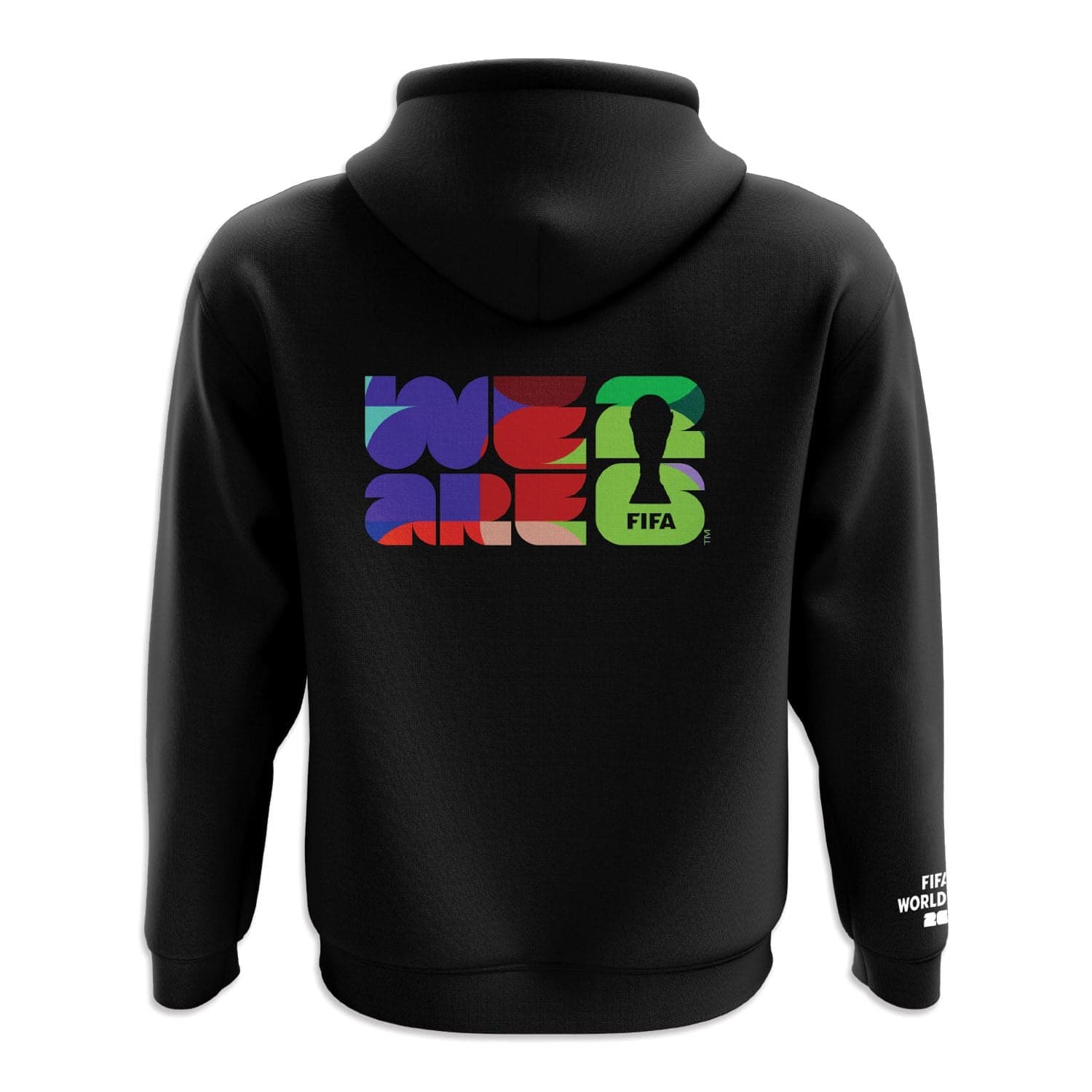 World Cup Pattern Black Hoodie